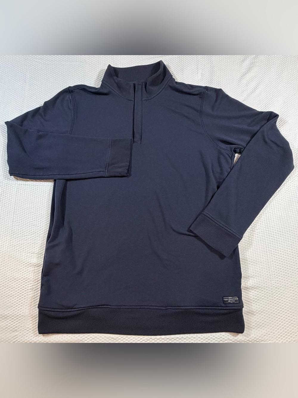 Travis Matthew Men’s Large Navy Blue Quarter Zip Pullover Sweatshirt Super Soft